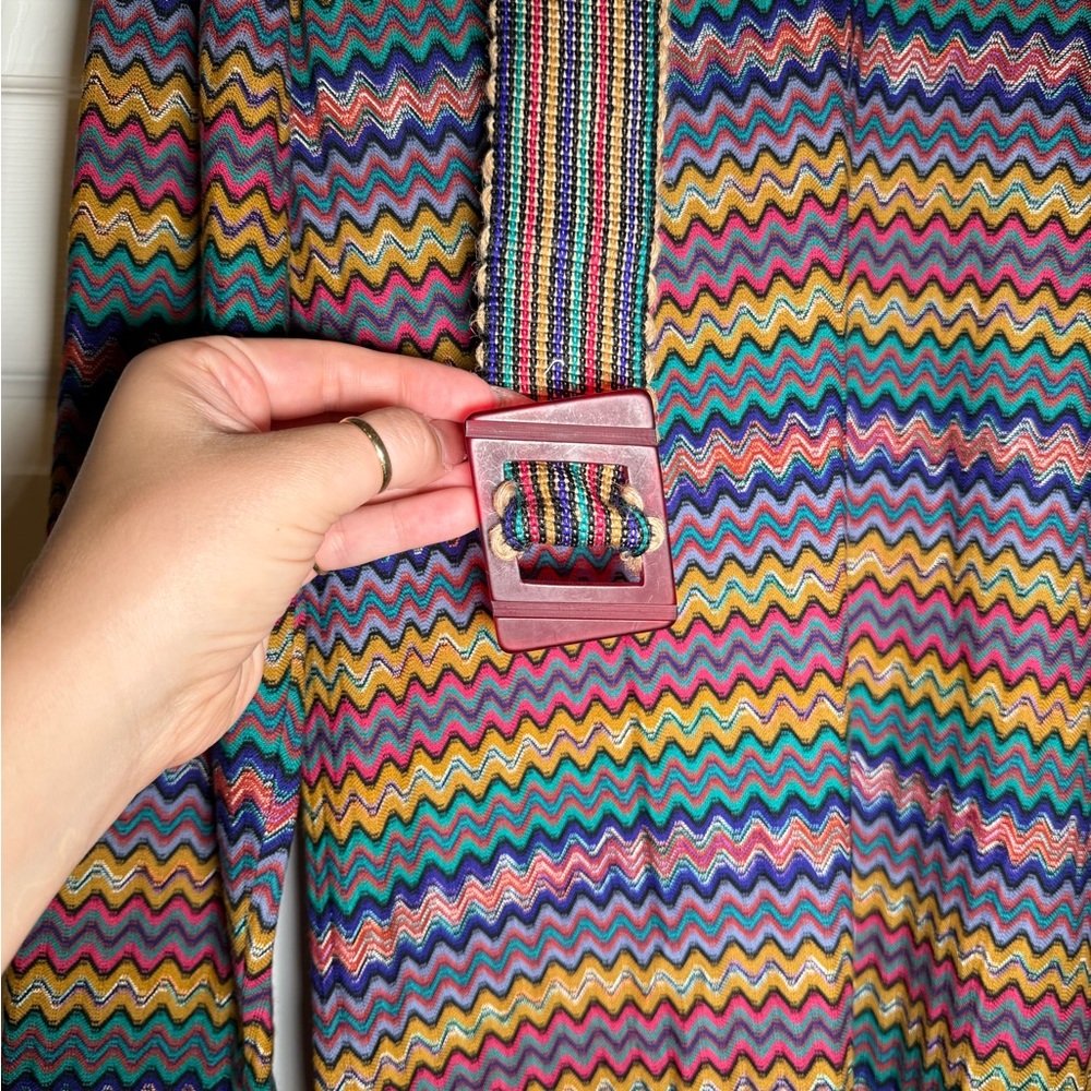 Vintage Missoni Colorful Zigzag Knit midi dress - Picture 3 of 10